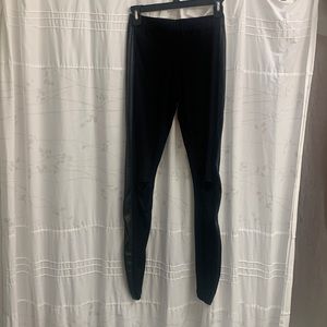 NWOT Moto-style leggings with open knee and faux leather